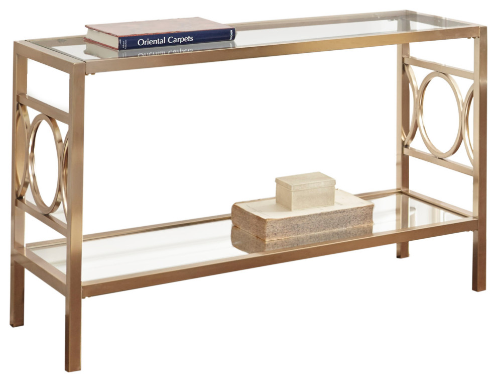 Olympia Sofa Table Gold   Contemporary   Console Tables   by HedgeApple  Houzz