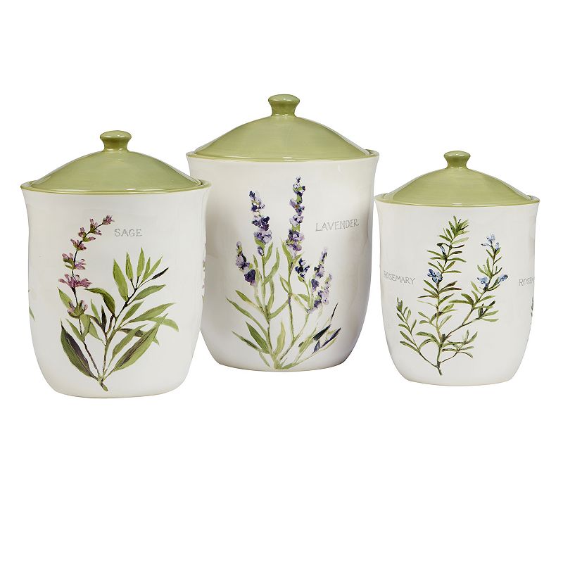 Certified International Fresh Herbs 3-pc. Canister Set