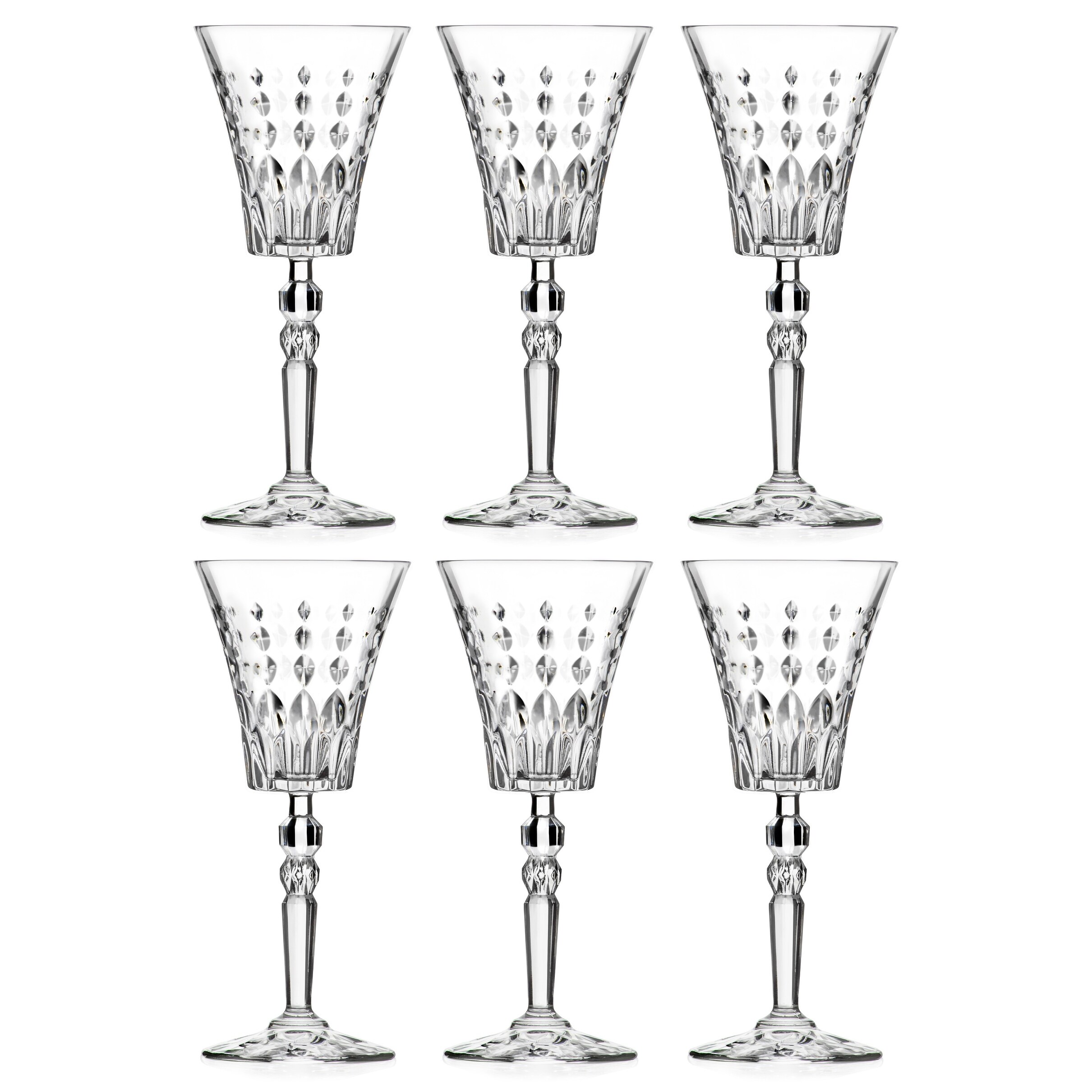 Wine Glass Water Glasses Set of 6 Goblet 10 oz. by Majestic Gifts Inc. Made in Europe