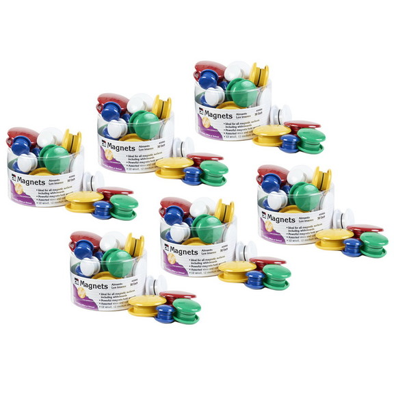 Charles Leonard CHL35930 6 Magnets Round 30/Tub As...