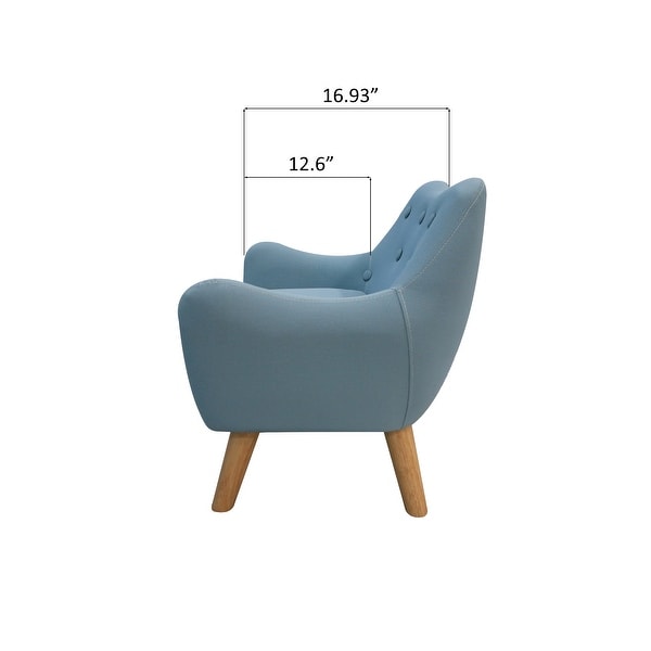 Microfibres Fabric Chair Single Sofa Comfy Upholstered Accent Armchair with Wooden Legs， Kids Sofa for Small Spaces