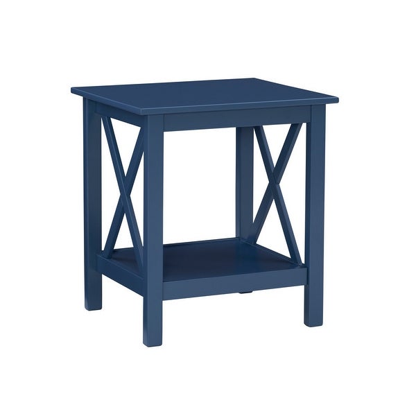 Porch and Den Ripplewood Black X-Base End Table