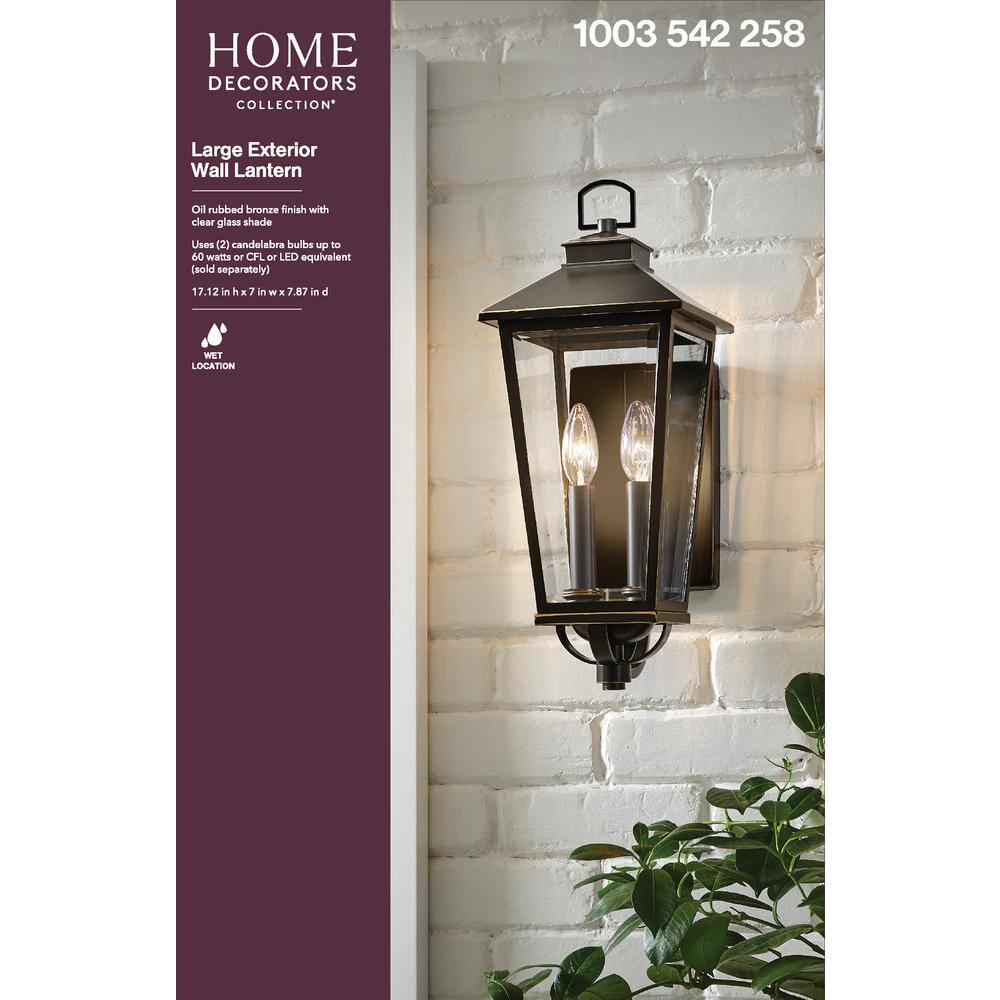 Home Decorators Collection Williamsburg Gas Style 2-Light Outdoor Wall Mount Coach Light Sconce JIQ1612A-3