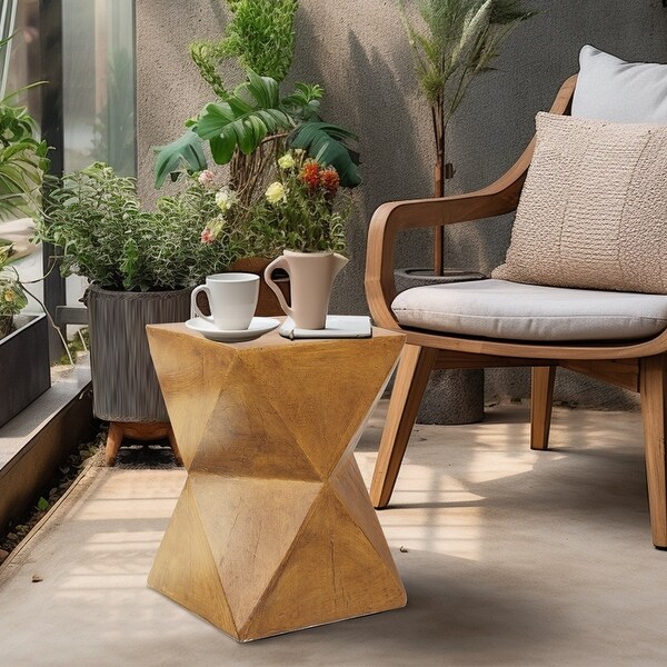 Concrete Art Side Table Modern Accent end Table for Indoor Outdoor