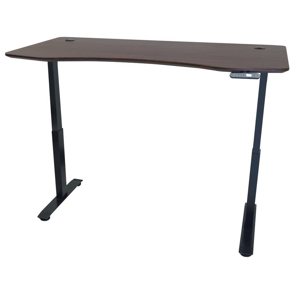 Motionwise 60 in. Rectangular WalnutBlack Standing Desk with Adjustable Height Feature SDD60A