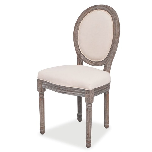 Dining Chairs 2 pcs Cream Fabric