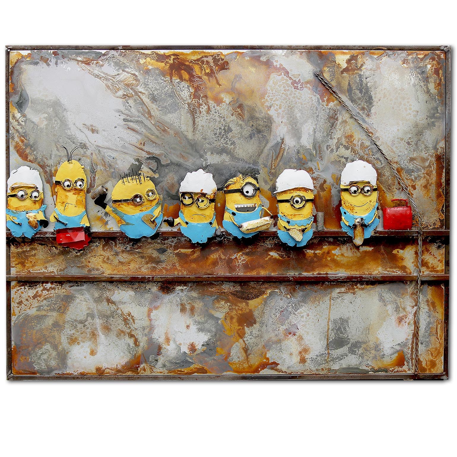 Minions Handcrafted Metal Art Painting 120X90 Cm Soap012