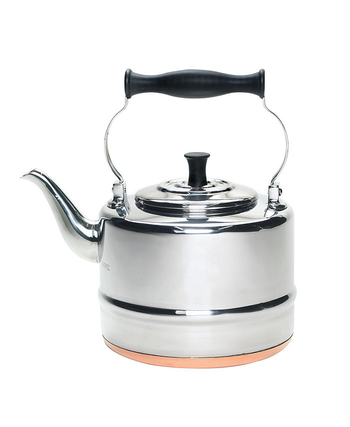 Bonjour Stainless Steel and Copper-Base 2-Qt. Gooseneck Tea Kettle