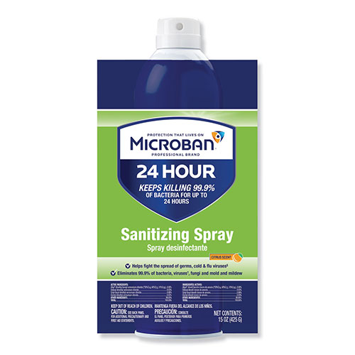 Procter and Gamble Microban 24 Hour Disinfectant Aerosol Sanitizing Spray | 15 oz. Spray Bottle | PGC30130EA