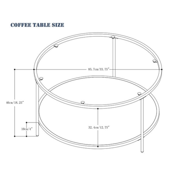 Brush Gold-Round Tempered Glass Coffee Table