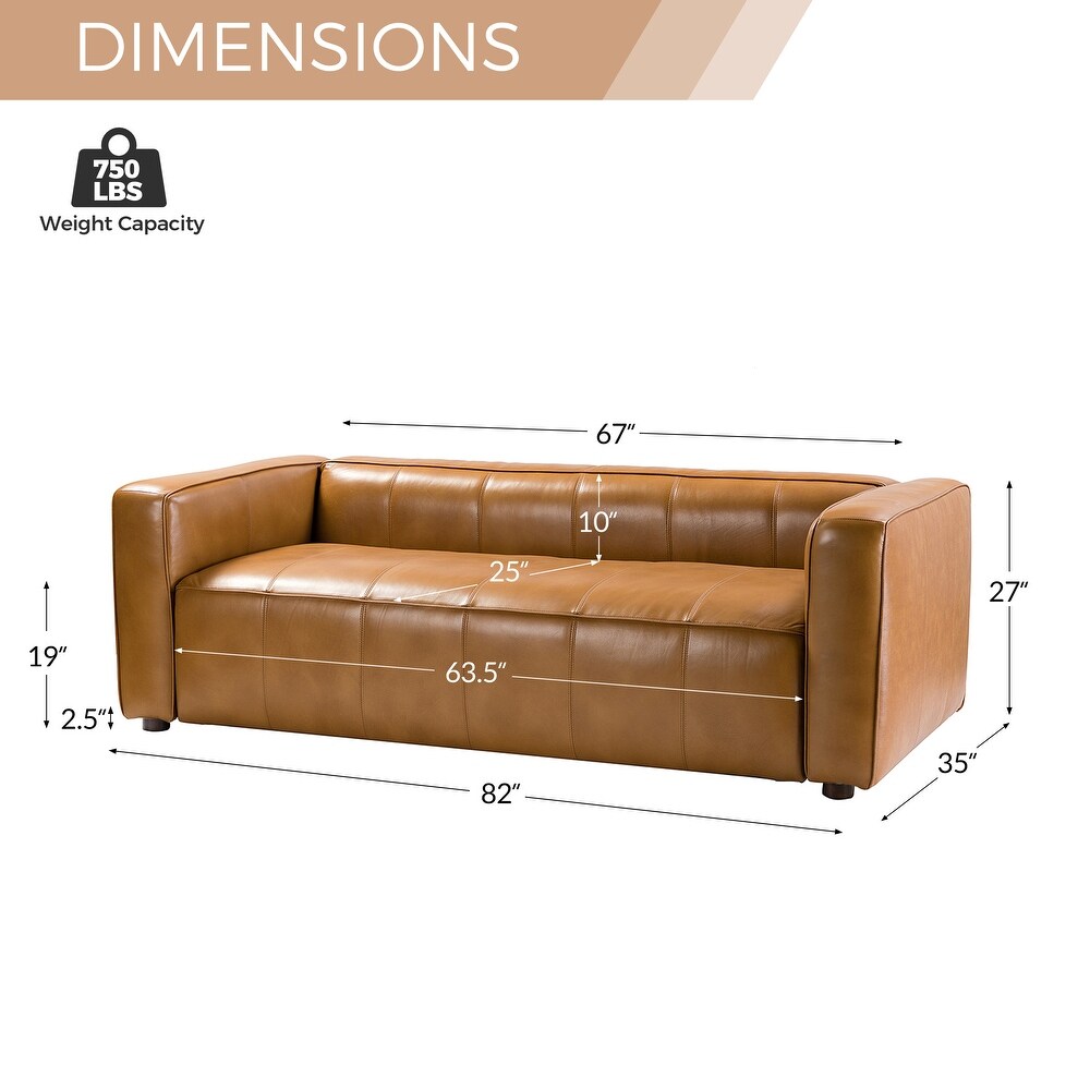 Donia Mid Century Modern Leather 80\