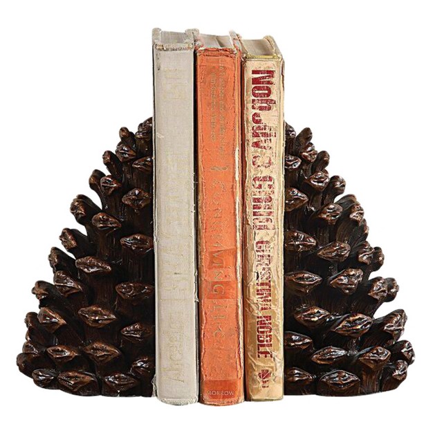 Resin Pinecone Bookends Storied Home