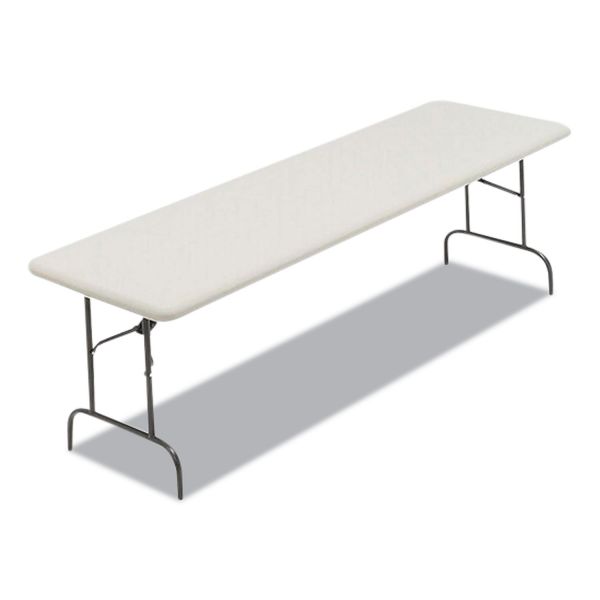 Iceberg IndestrucTables Too 600 Series Folding Table， Rectangular Top， 600 lb Capacity， 96w x 30d x 29h， Platinum