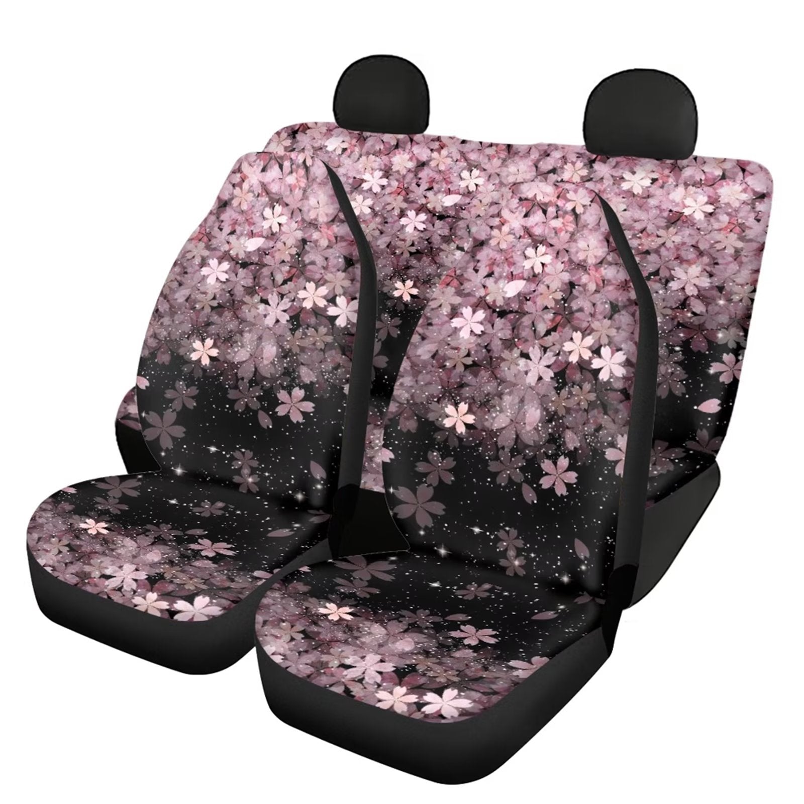 FKELYI Pink Plum Blossom Auto Car Seat Covers，Only for Male and Female，Easy to Install and Clean Storage Blanket Car Seat Covers Fit Car Sedan SUV，Truck，Van