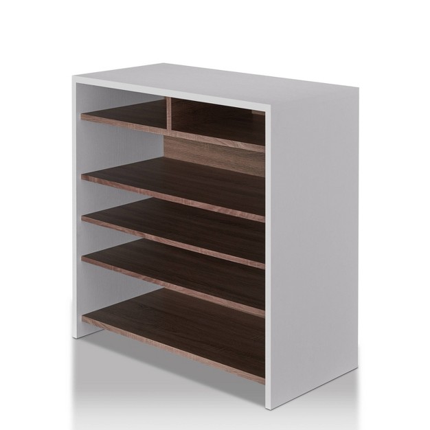 Farrar Contemporary Shoe Cabinet Chestnut Brown white Homes Inside Out