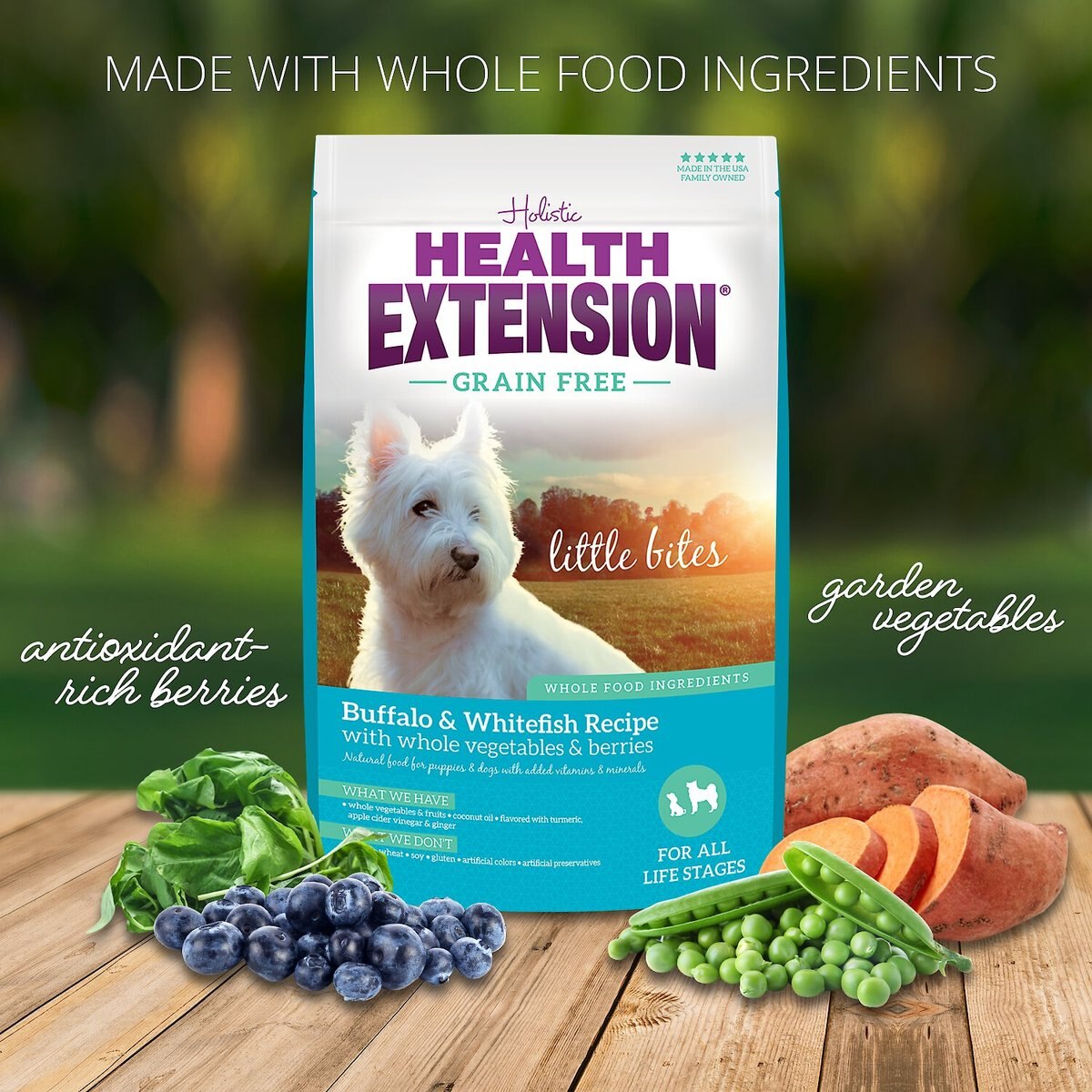 Health Extension Grain-Free Little Bites Buffalo and Whitefish Recipe Dry Dog Food