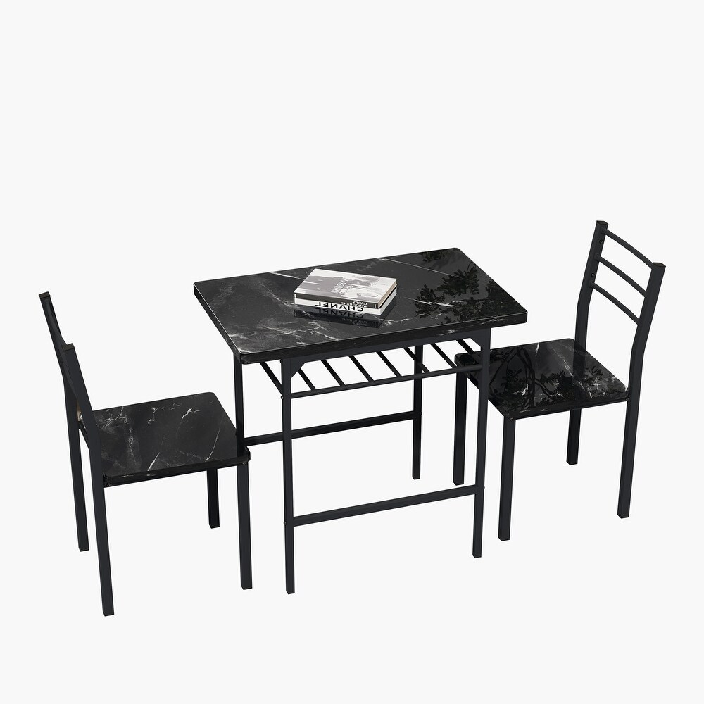 3 Piece Dining Table Set with 2 Chairs