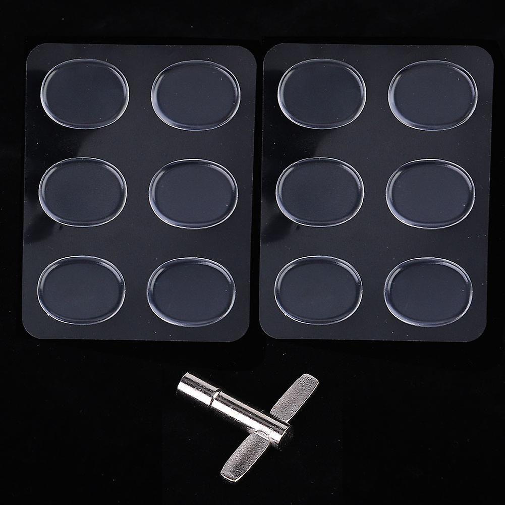 Drum Set Damper Kit Drum Non Slip Shock Noise Reduction Pad Silencer Drum Tone Control <br>(12 Pcs With Wrench )