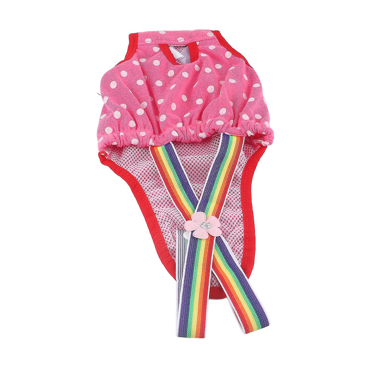 Female Dog Diaper Menstrual Suspender Underwear Cotton Reusable Washable Pants Rose Red XL