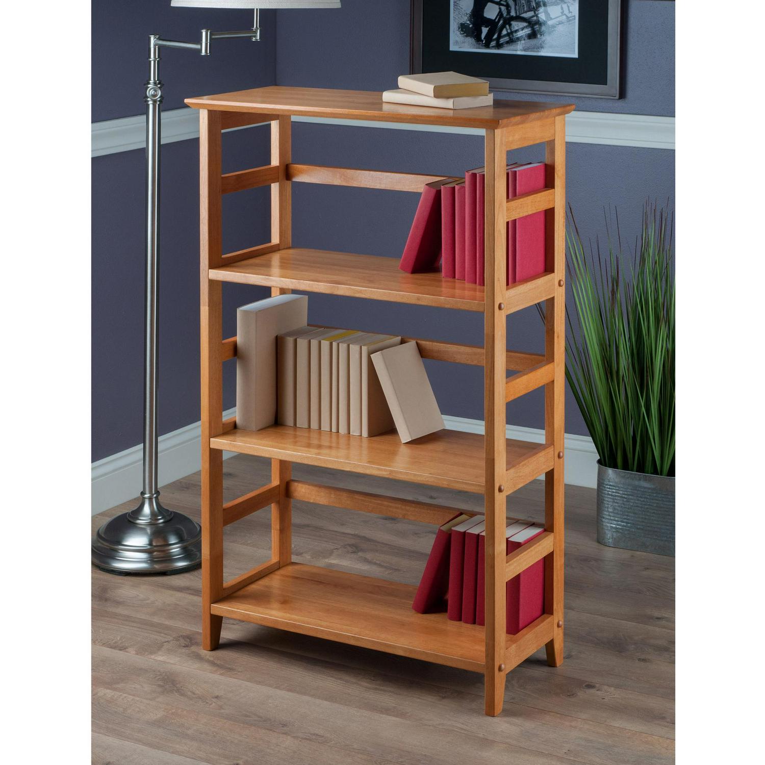 Winsome Wood Studio 3-Section Bookshelf， Honey Pine Finish