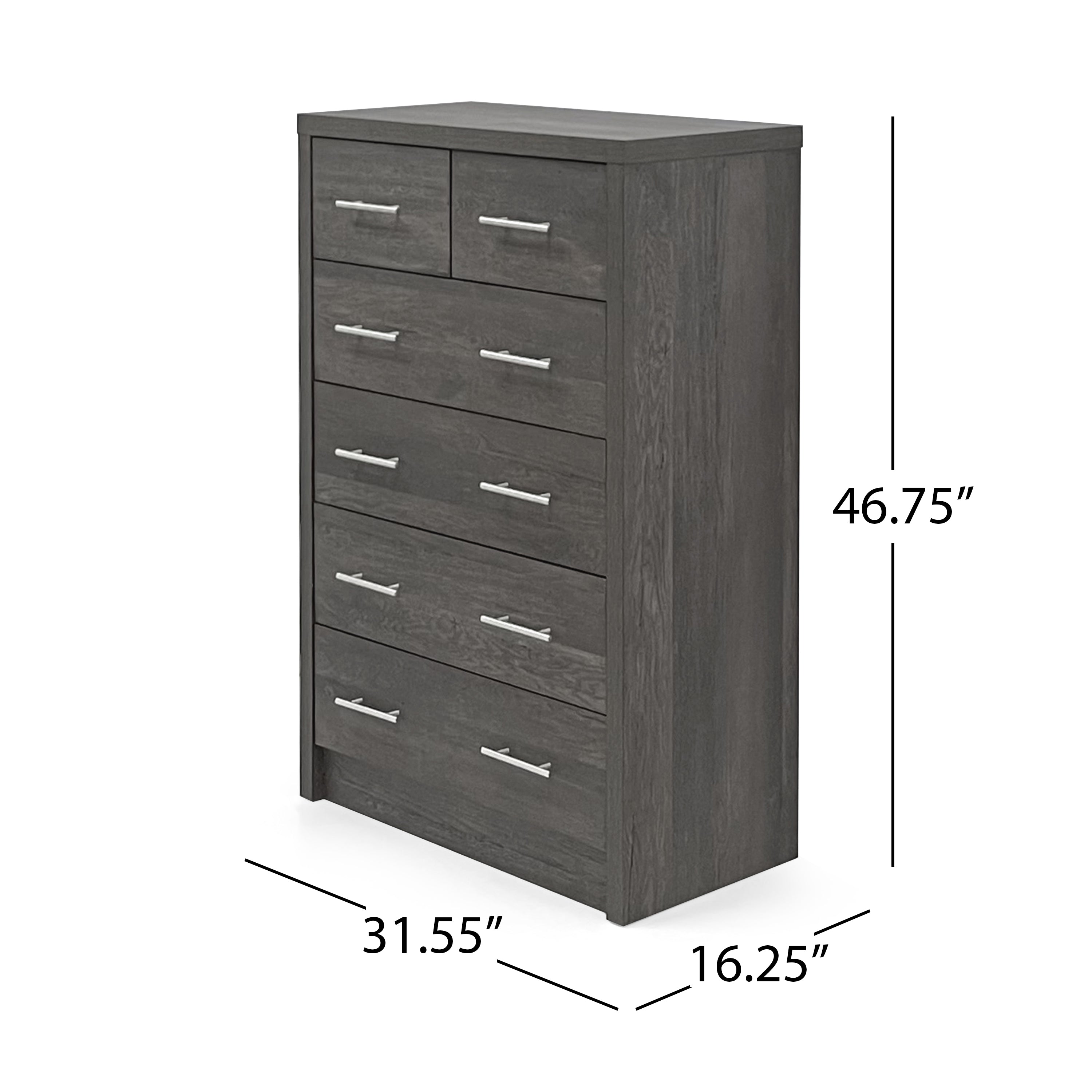 Marlette Modern Faux Wood 6 Drawer Dresser