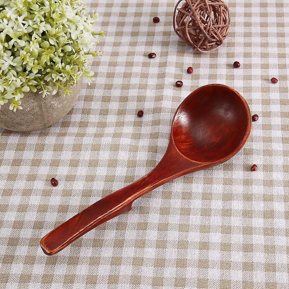 Natural Wooden Ladle Handle Spoon Kitchen Cooking Tool Utensils with Hook (Old Paint Color)