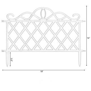 Gardenised 14 in. H Plastic Garden Edging Border Fence with Flower Bed Barrier (Set of 3) QI004078