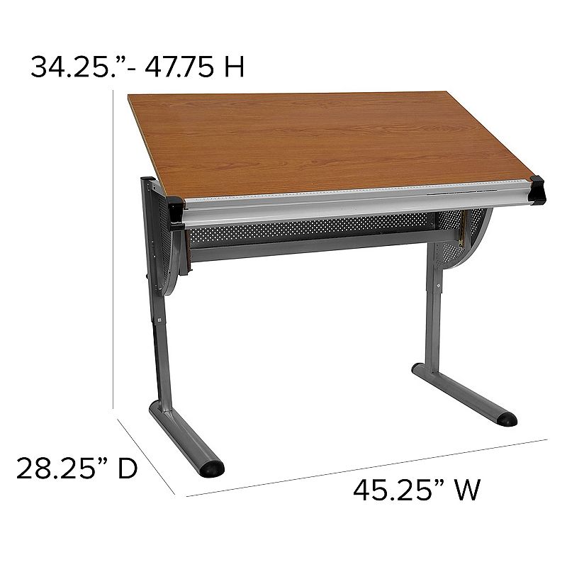 Flash Furniture Berkley Adjustable Drawing and Drafting Table