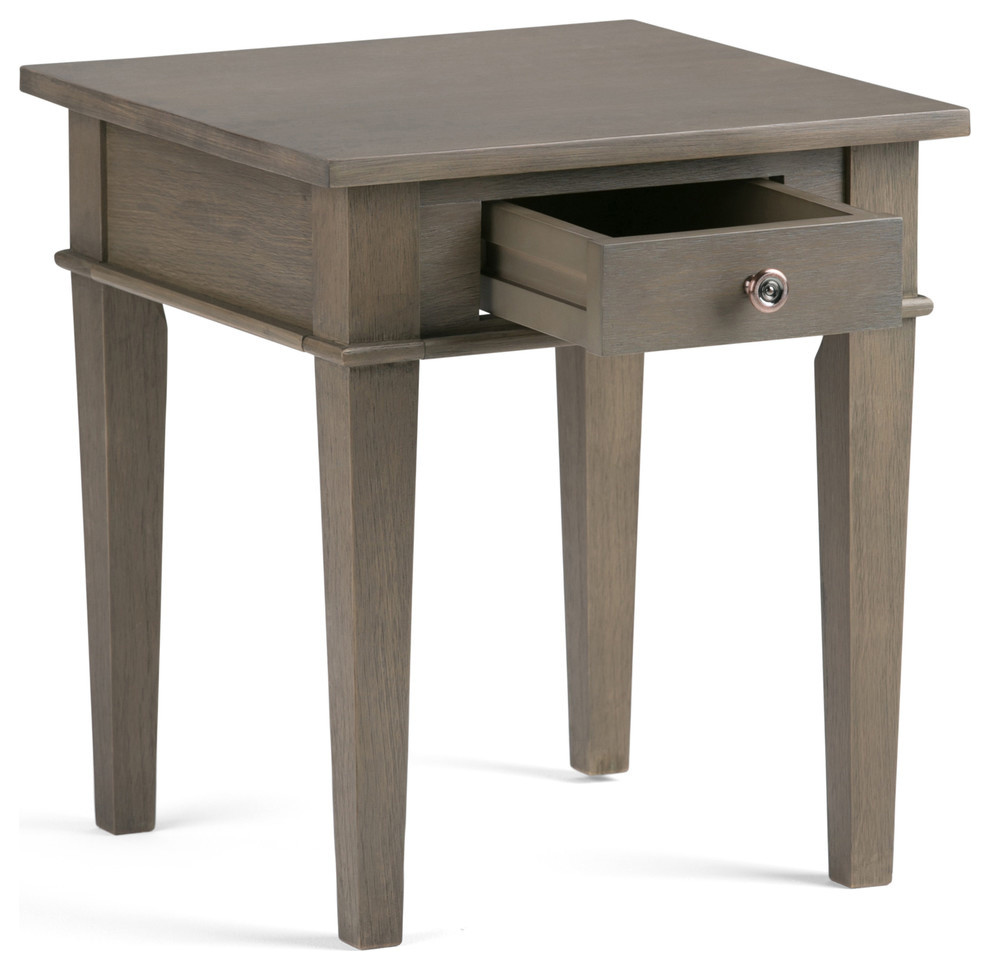 Carlton Solid Wood 18 quotSquare Contemporary End Side Table   Transitional   Side Tables And End Tables   by Homesquare  Houzz