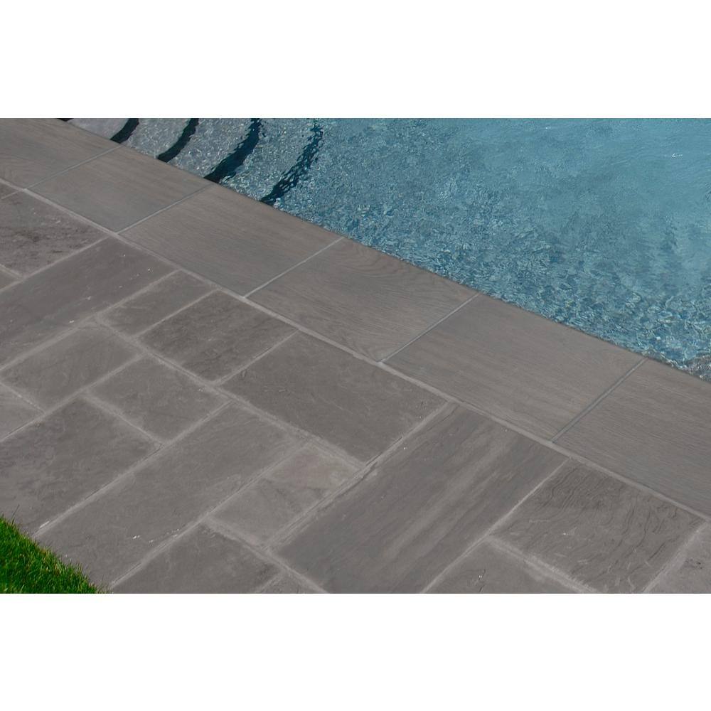 MSI 0.8 in. x 13 in. x 24 in. Palmwood Gris Gray Porcelain Pool Coping (4.33 sq. ft.case) NPALGRI1324