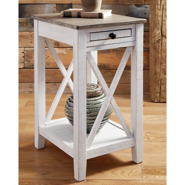 Adalane Side Table White gray Signature Design By Ashley