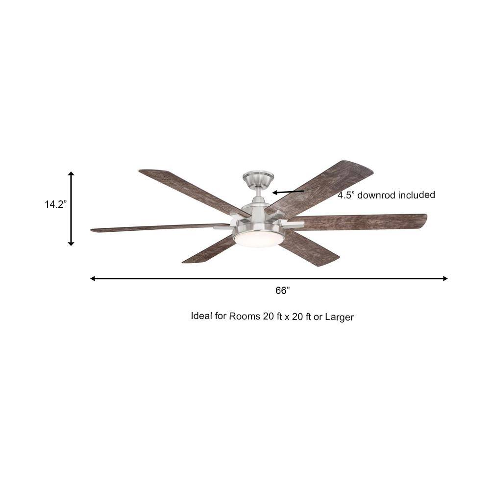 Home Decorators Collection Carden 66 in. LED Brushed Nickel Ceiling Fan with Light and Remote Control AM852-BN