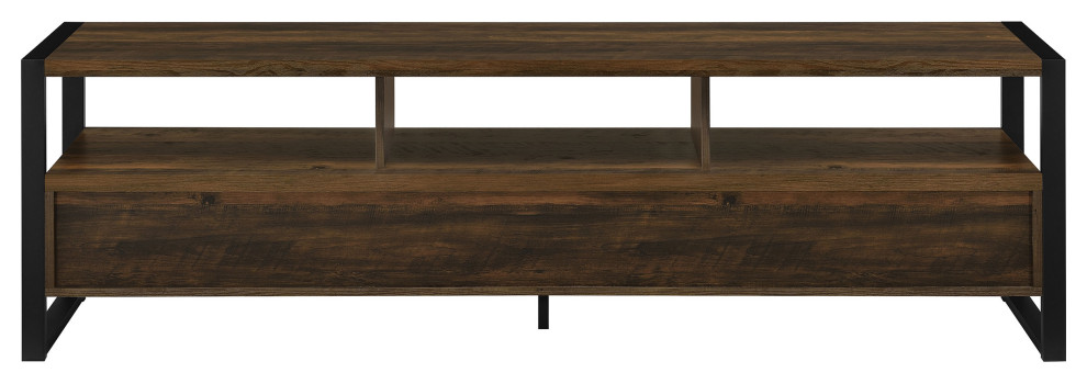 James 3 drawer Composite Wood 71 quotTV Stand Dark Pine   Modern   Entertainment Centers And Tv Stands   by Modon  Houzz