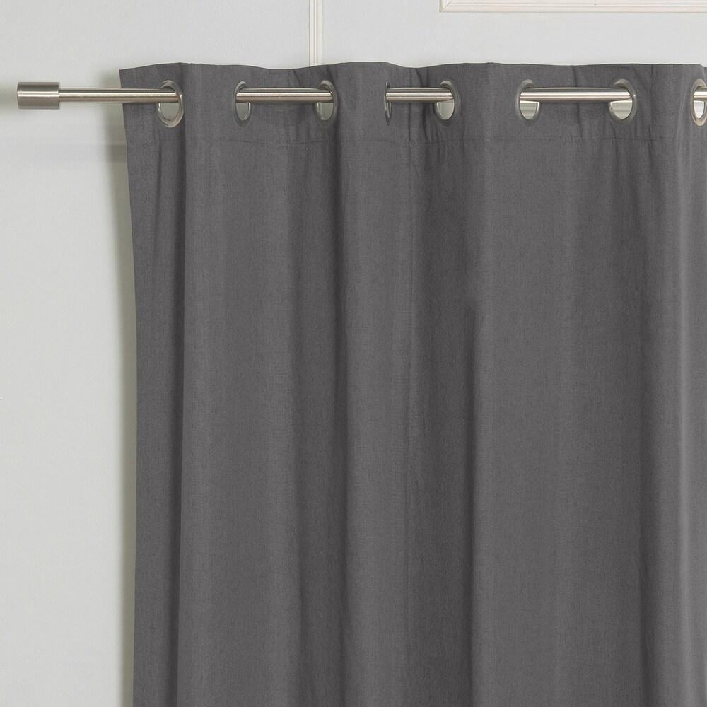 Aurora Home Linen Textured Grommet Thermal Total Blackout Curtain Pair