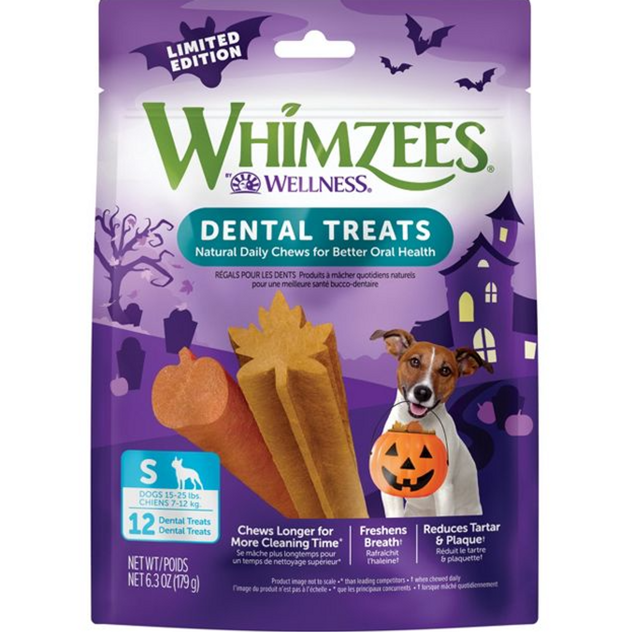 Whimzees Wellness Fall Pumpkin Dental Chews Dog Treats