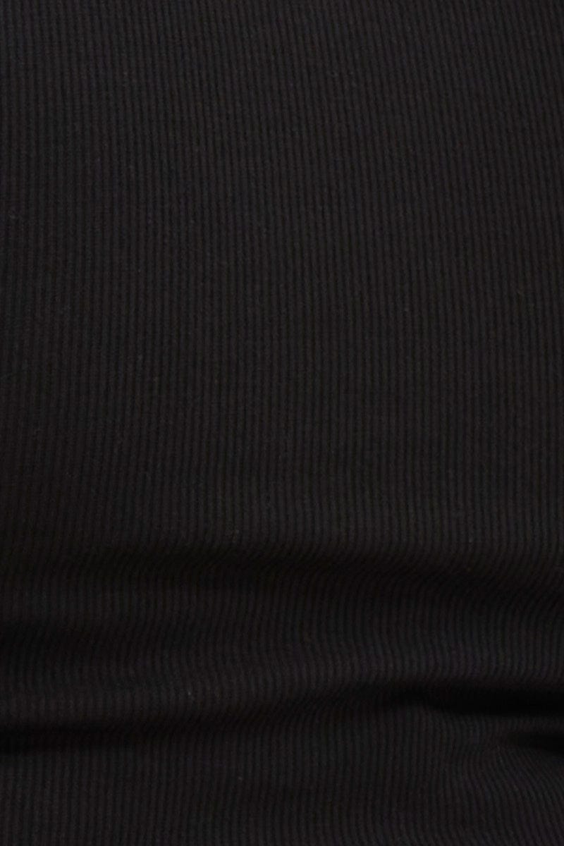Black Tank Top Curved Hem Crew Neck