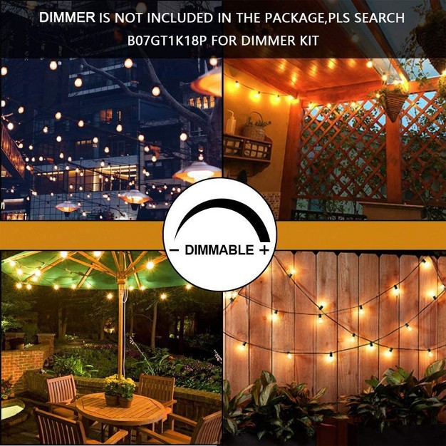 Svater Weatherproof And Shatter proof Patio Outdoor Led String Lights Includes 1 watt Antique S14 Bulbs And Dimmable Warm White