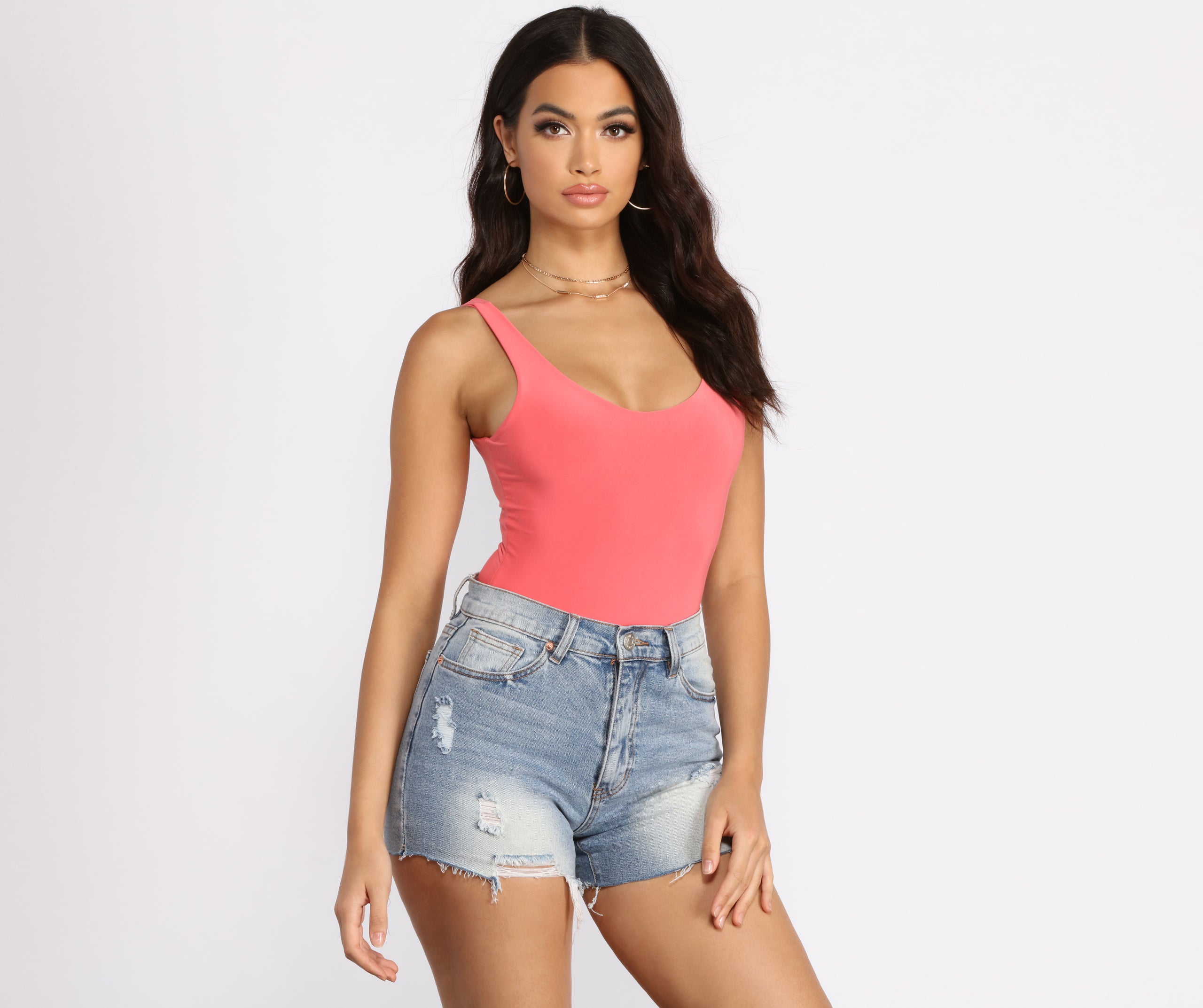 Basic Scoop Neck Knit Bodysuit