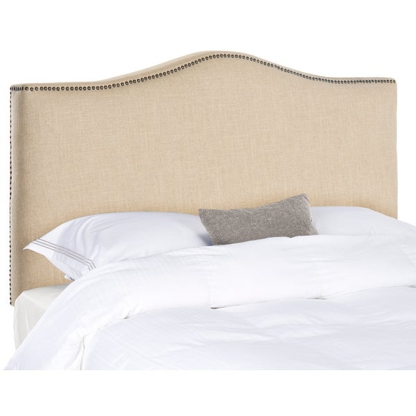 Safavieh Jeneve Hemp Linen Upholstered Headboard - Brass Nailhead (King) - - 9529865