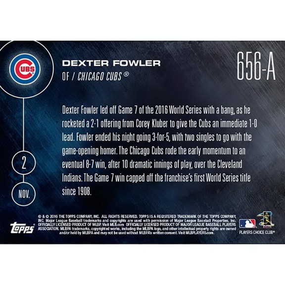 Topps TPS 16TN 0656A C MLB Chicago Cubs Dexter Fow...