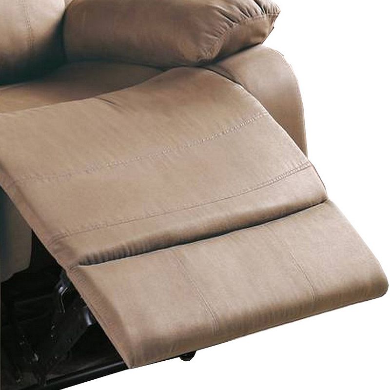 Fabric Upholstered Recliner with Tufted Back， Beige