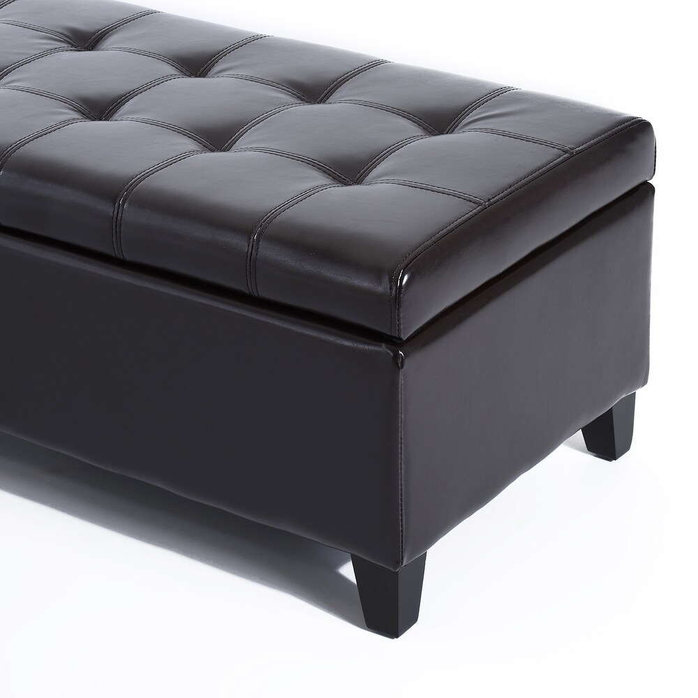 51 inch PU Leather Tufted Storage Ottoman Bench   19*50.25*16