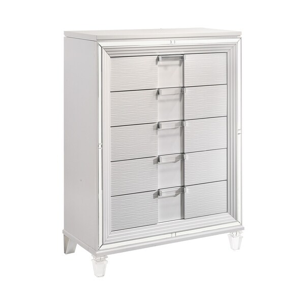 Picket House Furnishings Charlotte 5-Drawer Flip-Top Chest in White - - 35533533