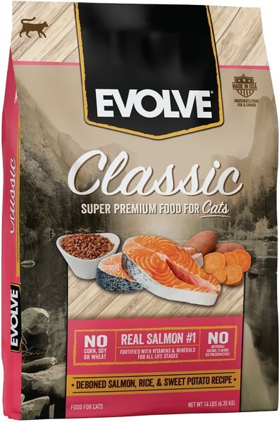 Evolve Classic Deboned Salmon， Rice and Sweet Potato Formula Dry Cat Food