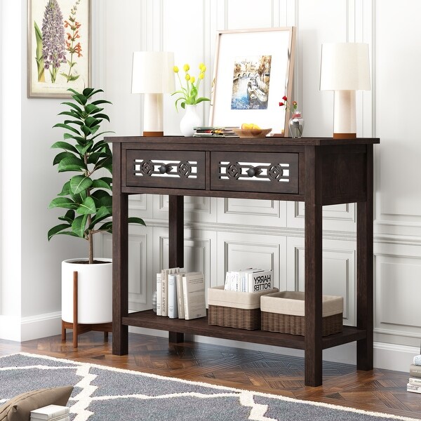 Console Table Sofa Table with Shelf for Living Room