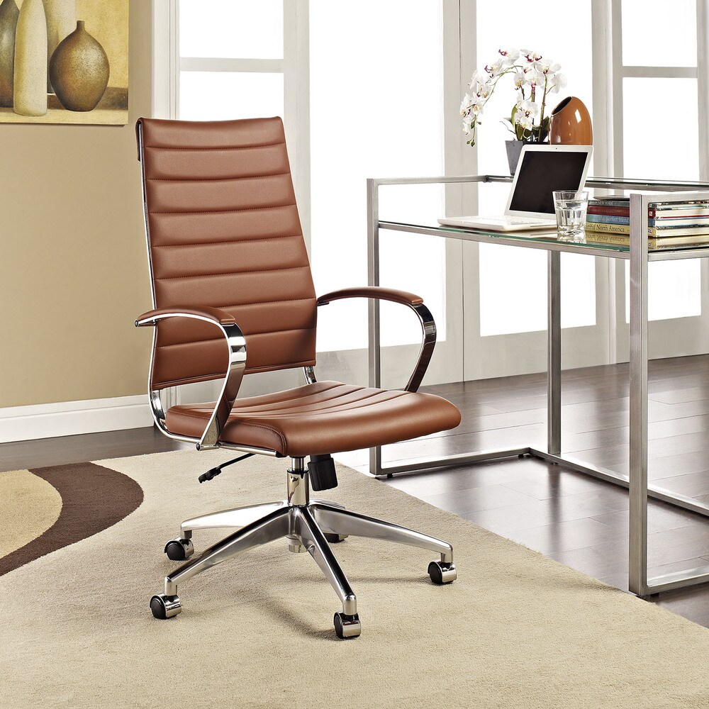 Jive Ribbed High Back Tall Executive Swivel Office Chair With Arms