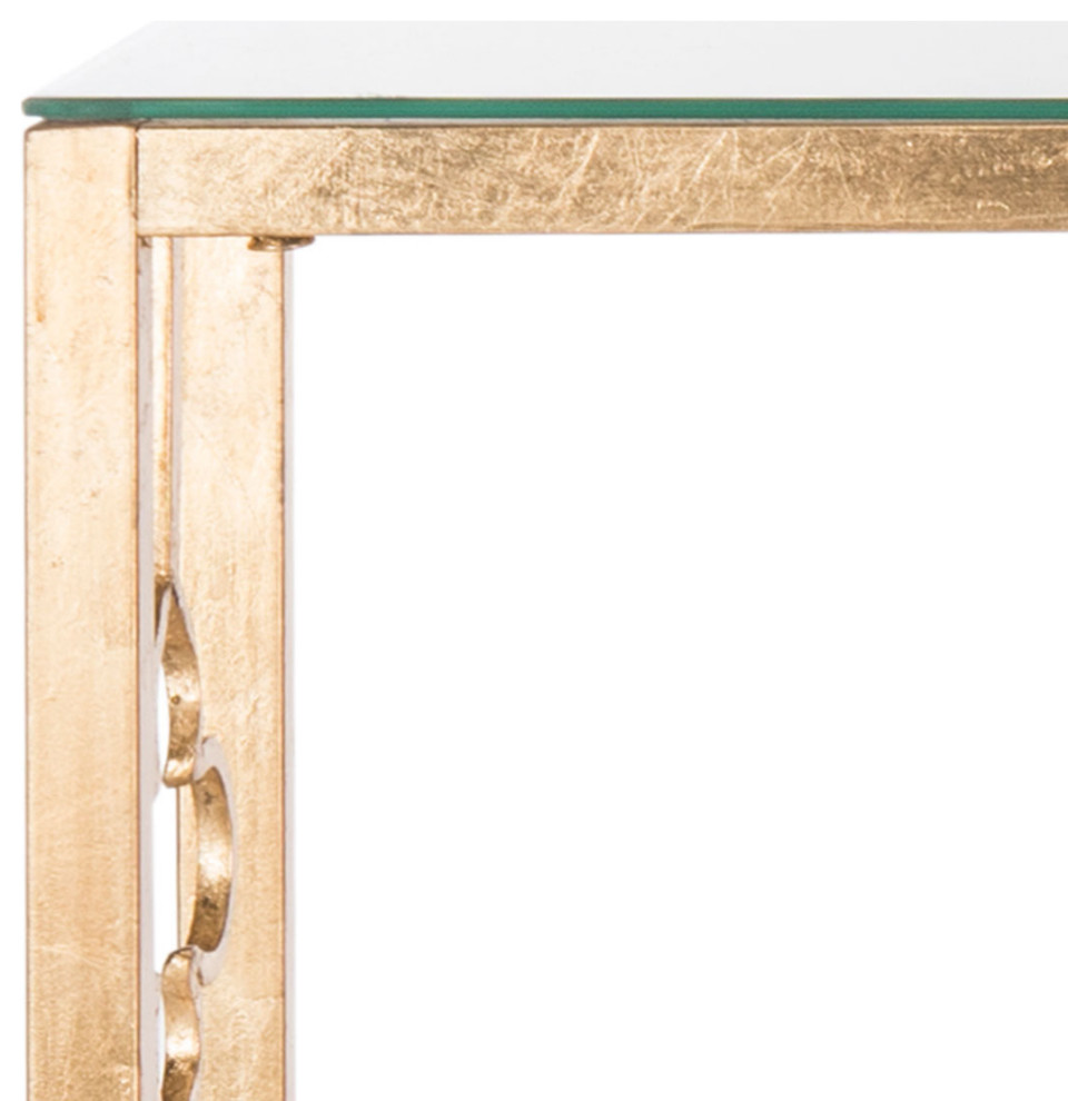 Gina Console Table Antique Gold Leaf   Mediterranean   Console Tables   by Peachtree Fine Furniture  Houzz