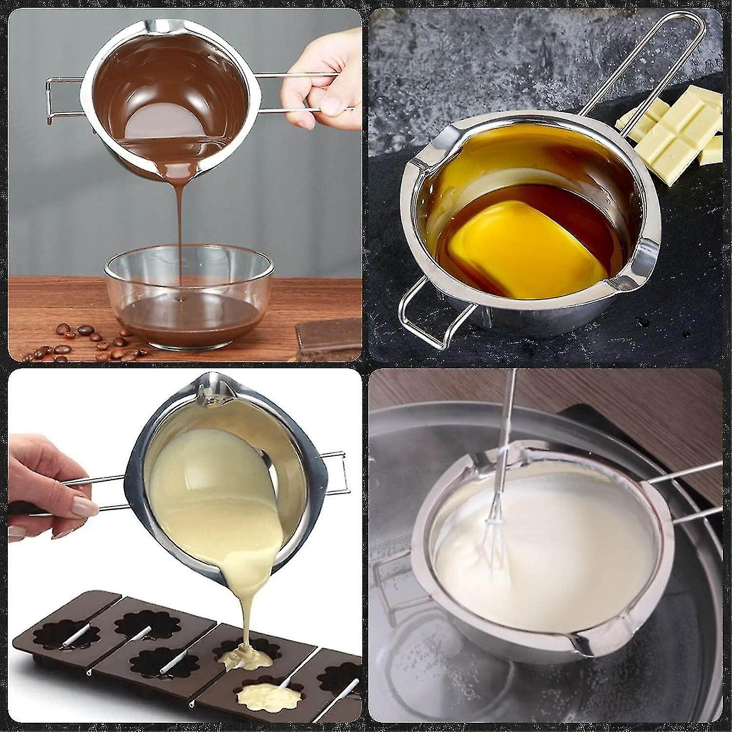 304 Stainless Steel Melting Pot For Chocolate Butter Candy Cheese Caramel，soap And Wax Making