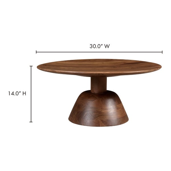 Aurelle Home Nilla Art Deco Solid Acacia Wood Coffee Table