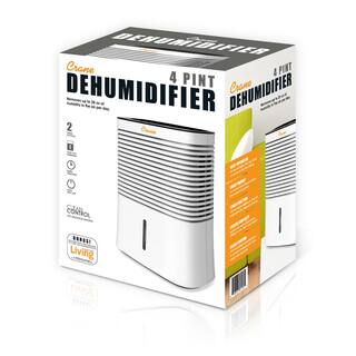 Crane 4 Pint Compact Dehumidifier with 2 Settings for Small to Medium Rooms up to 300 sq.ft. EE-1000